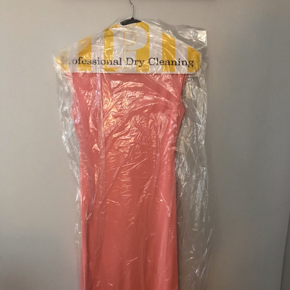 Zara Cap Sleeves Coral Midi Dress - Picture 4 of 9